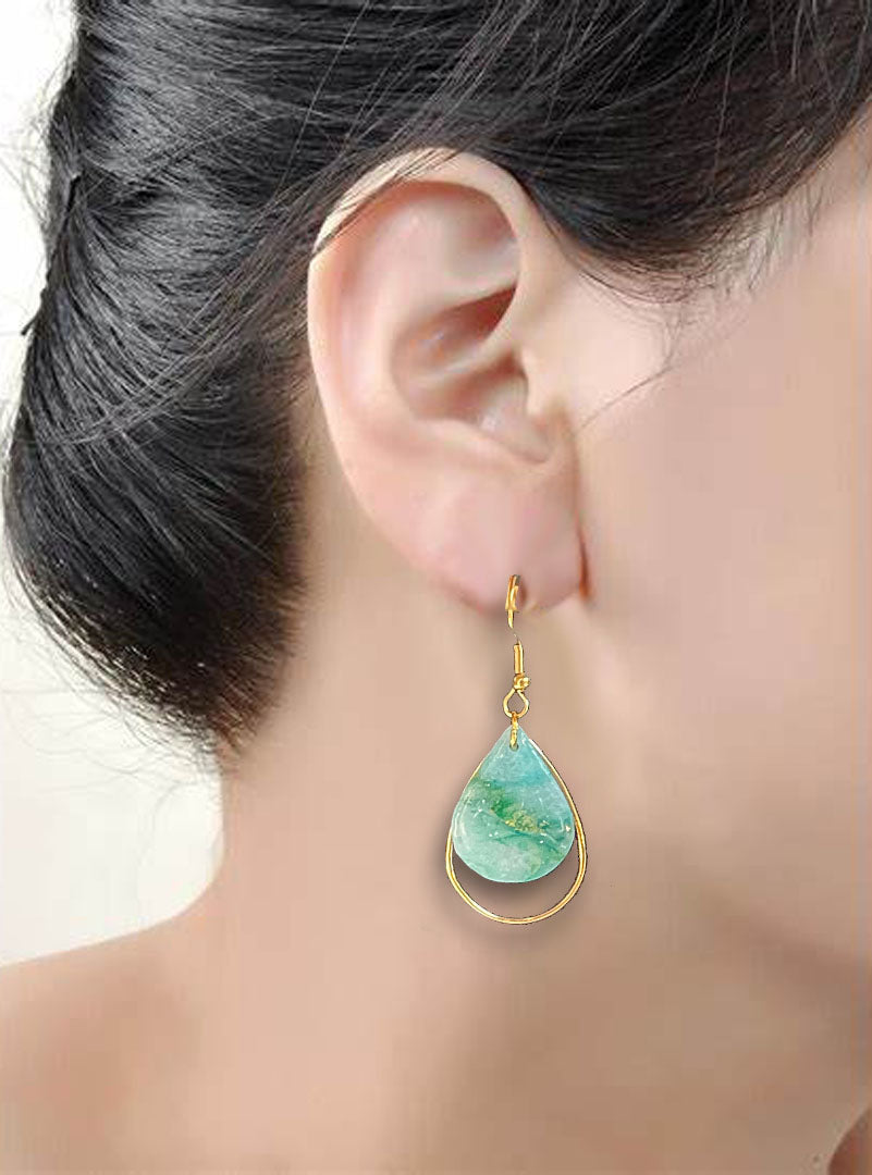 Blue Green Marble Dangle