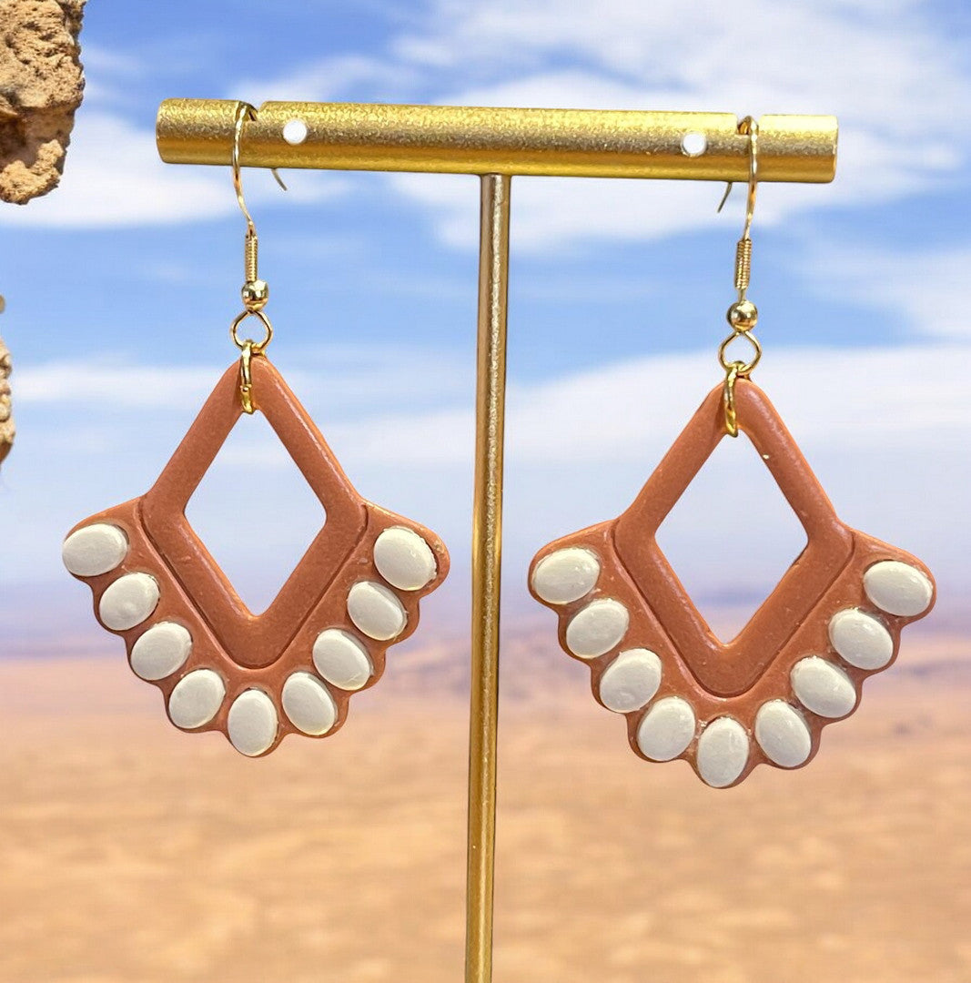 Southwestern Style Terracotta Dangle Earrings
