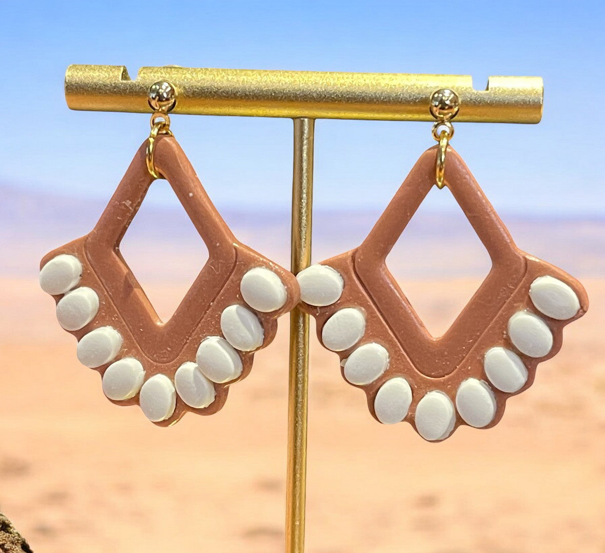Southwestern Style Terracotta Dangle Earrings