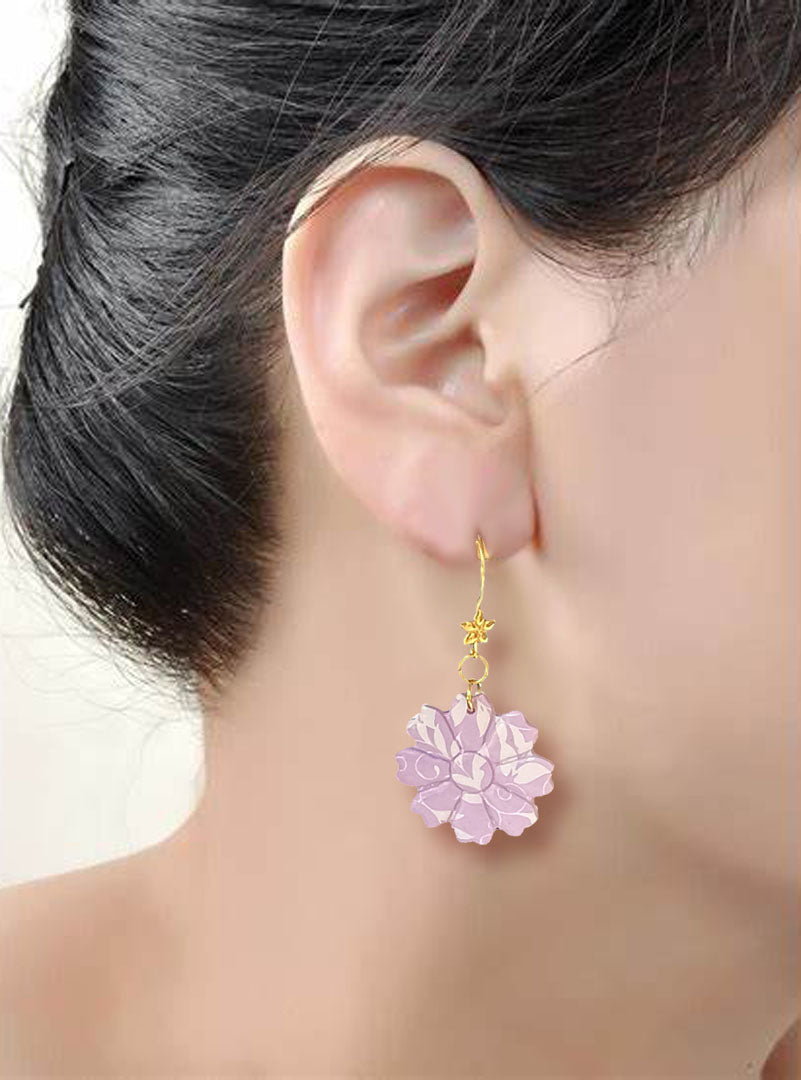 Lavender Patterned Flower Dangle